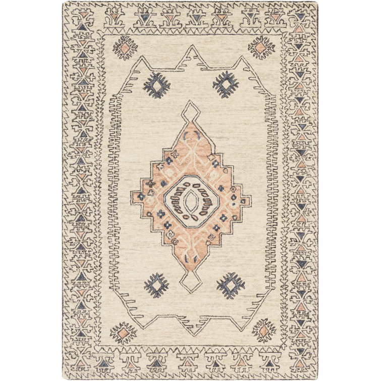 Moore Handmade Wool Peach/Dusty Pink/Ivory/Light Gray Rug & Reviews